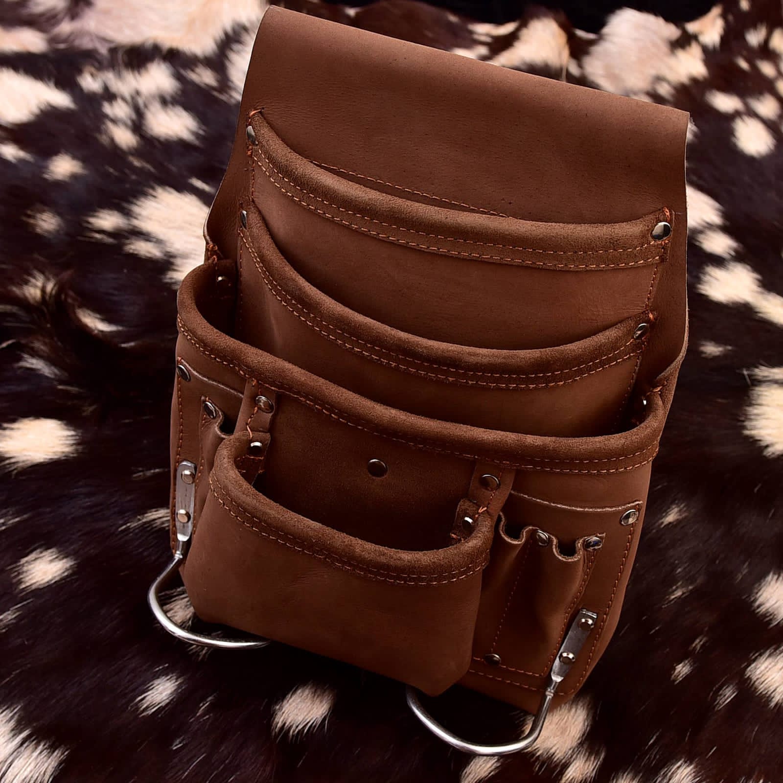 Heavy-Duty Genuine Leather Carpenter Tool Pouch