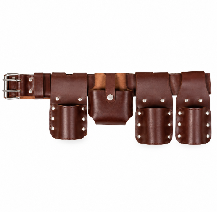 Custom Heavy-Duty Genuine Leather Tool Belt - Multi-Pocket Carpenter & Electrician Work Rig
